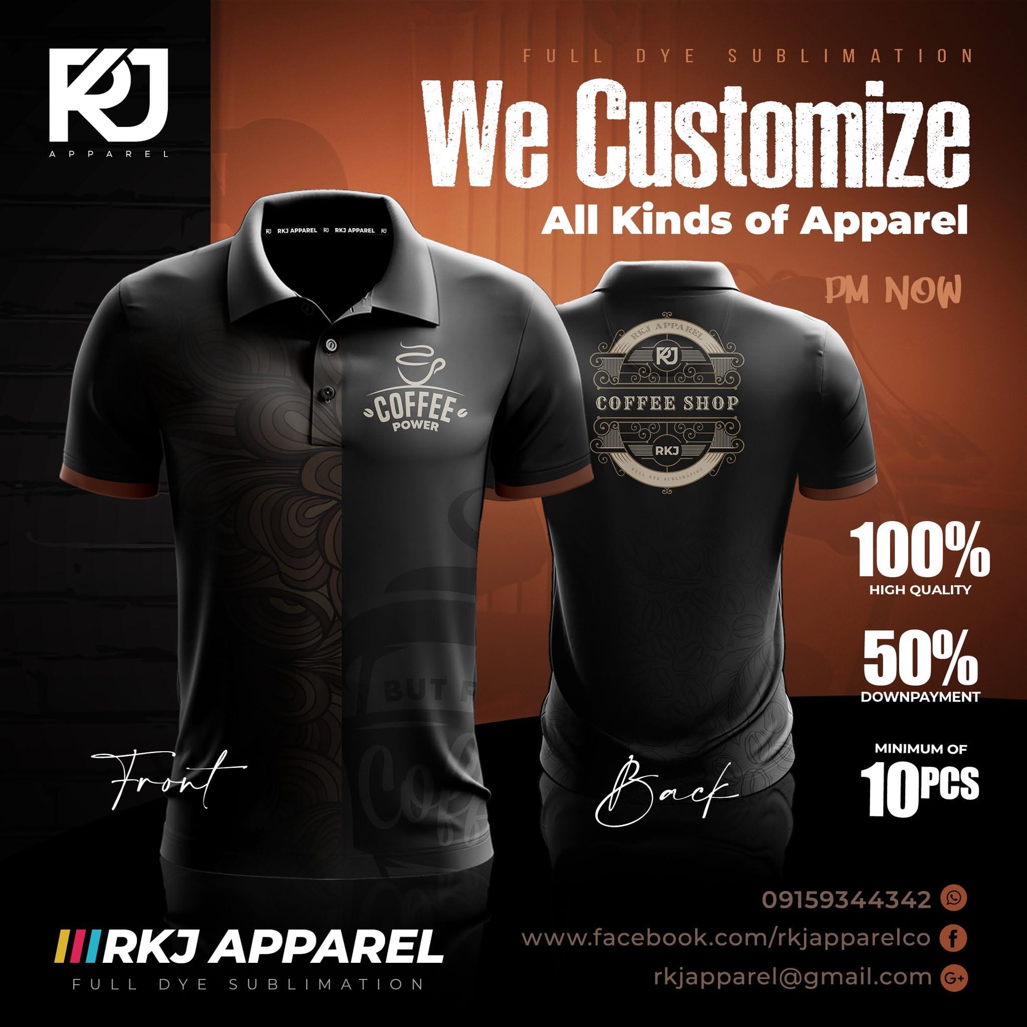 RKJ Apparel — coffee shop polo campaign